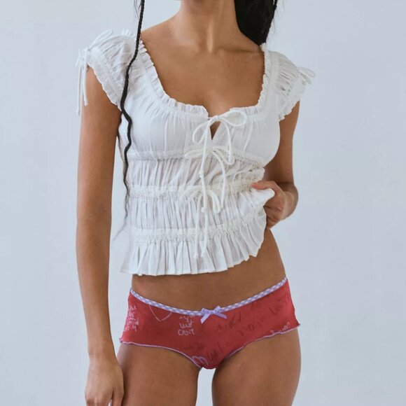 NWT UO Out From Under Just Like Candy Red Boyshort Undie - Picture 5 of 5